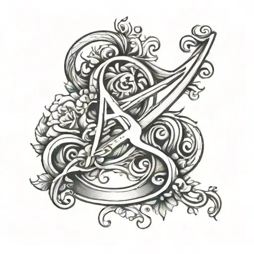 Letter 'Ab' Merged As One With Infinity Symbol