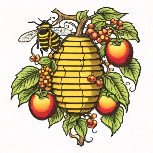 Open Beehive In A Apple Tree
