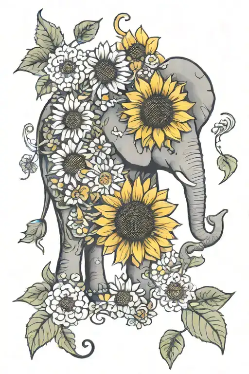 Elephant Sunflower Carnation Flower