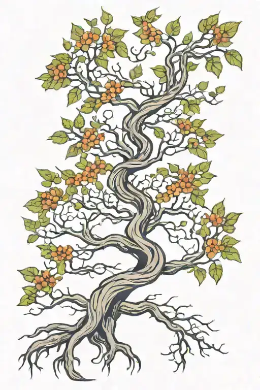 Winding Tree Growing With Roots