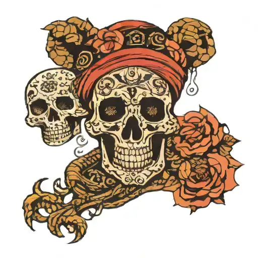 Traditional Rwandese Tutsi Print With Wankole Skull Silhouette And Traditional Prints For Chest