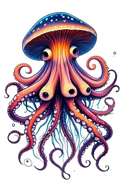 Octopus Fungi Jellyfish Space