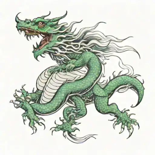 Asian Dragon Line Art