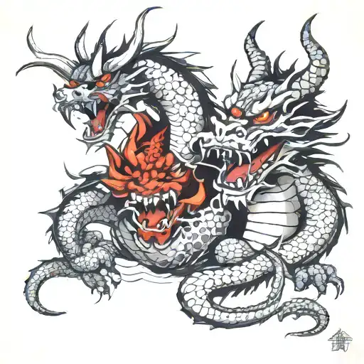 Dragon And Oni Demon