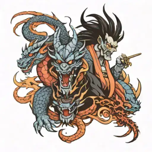 Dragon And Oni Demon