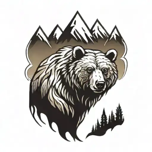 Bear With Mountains