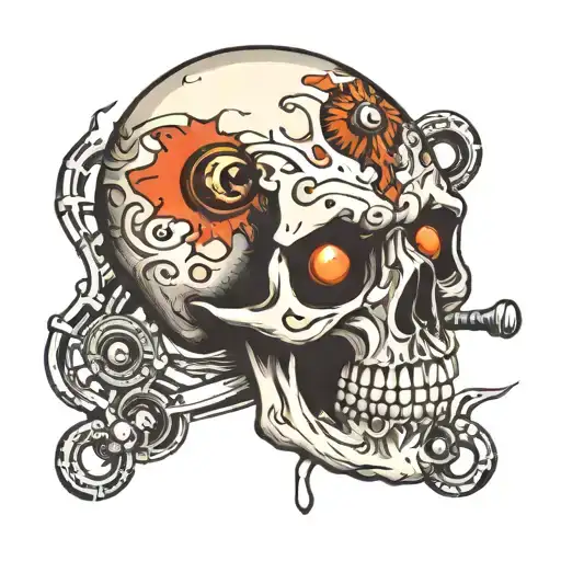 Skull With Pool Ball Eyes