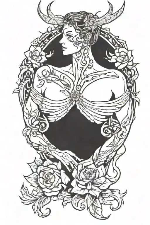 Black Lines Slightly Emphasize The Chest