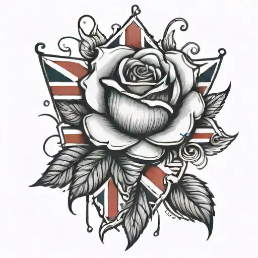 Rose With Union Jack Through It