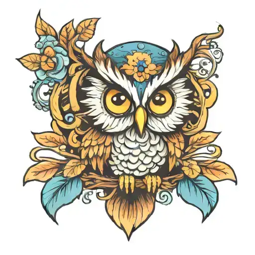 Owl From Baby Book In Tattoo Art