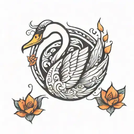 Fine Line Simple Swan