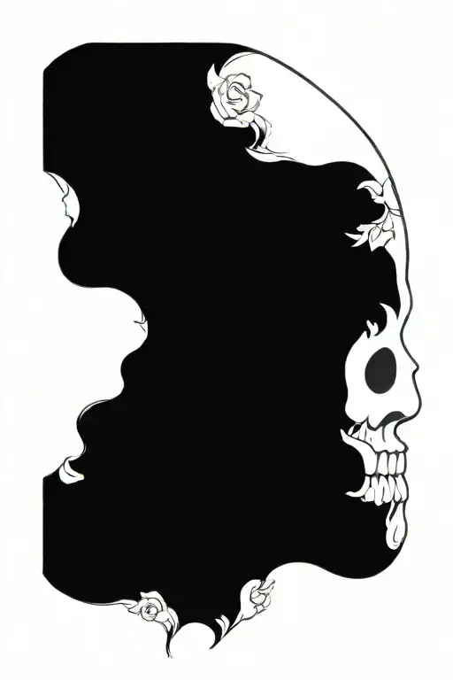 Skull With Flowers Blooming