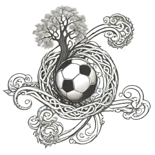 Infinity Symbol With Football Innnn The One Side And A Family Tree Onn The Other