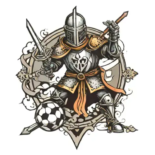 Knight With A Soccer Ball