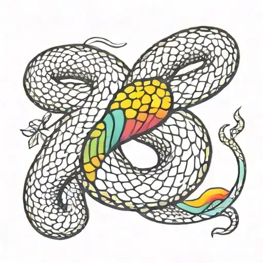 Rainbow Snake Growing Os The Skin