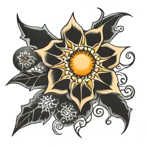 Snowflakes With Sun Arm And Shoulder