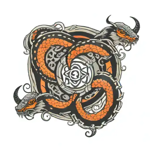 Stream Alpha-beta-omega Surrounded By Ouroboros Snake