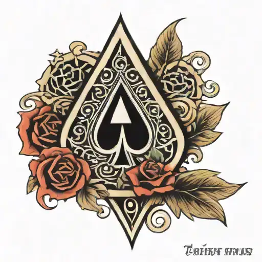 Ace Of Spades Symbol With A Blackwork
