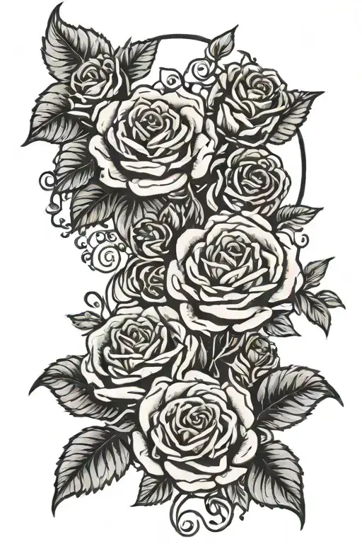 Virgo And Libra Zodiac Sign Combined In Black Over Delicate Roses