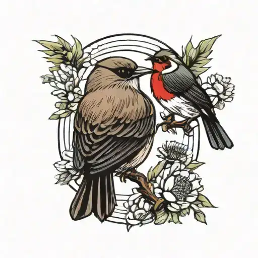 Thistle & Robin Bird