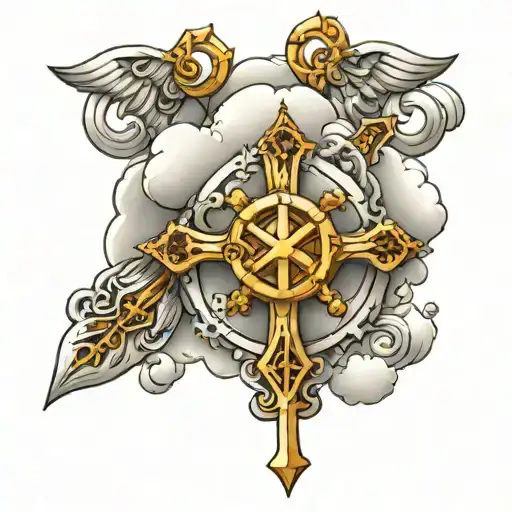 Name Rivera Clouds Surrounding Rosary Wrapped