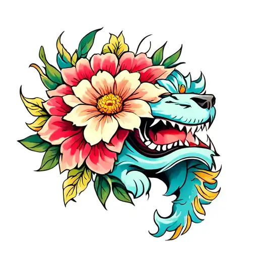 Foo Dog With Flower