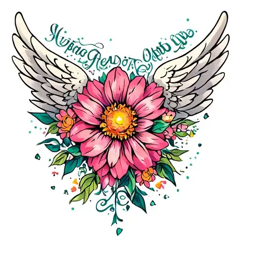 Flower Angel Wing Phrase