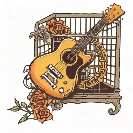 Broken Guitar In A Cage