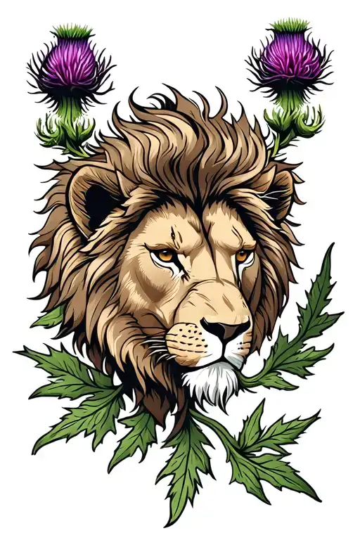 Scottish Thistle With Lion