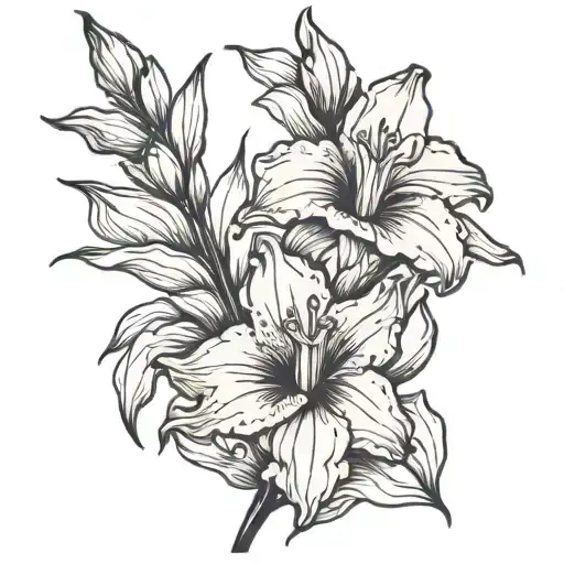 Black And White Gladiolus Flowers