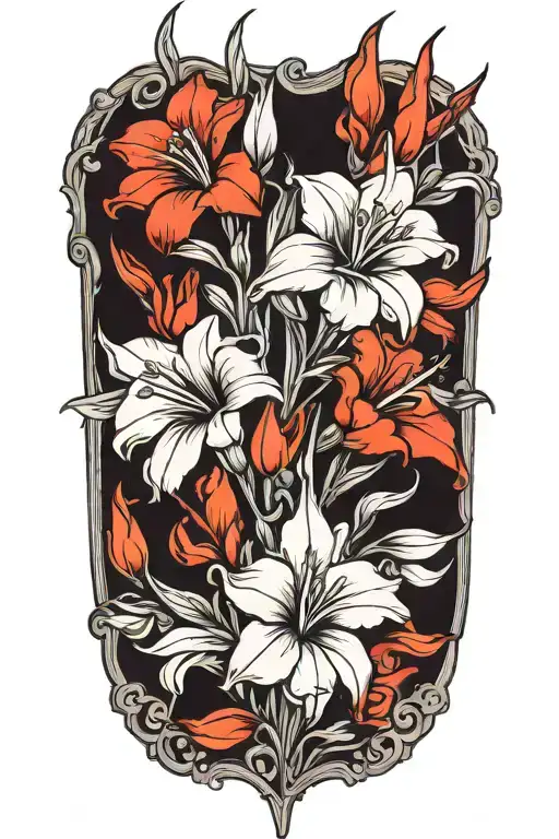 Black And White Gladiolus Flowers