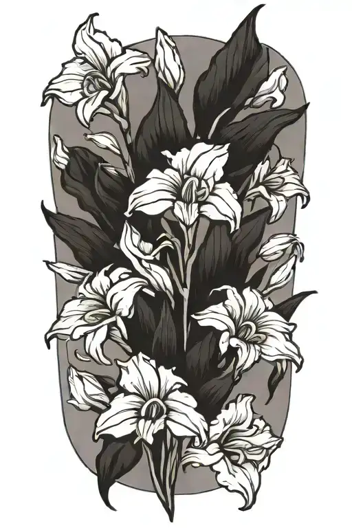 Simple Black And White Gladiolus Flowers