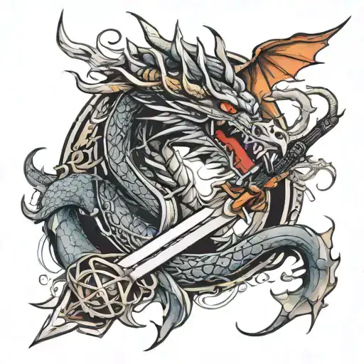 Dragon Around Sword Wrapped