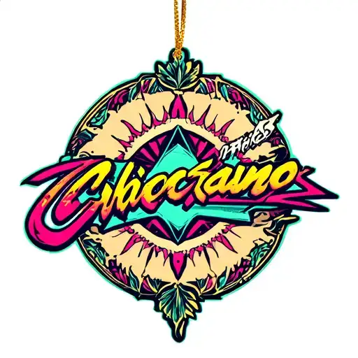 An Ornament From The Game Cyberpunk 2077 In Chicano Style