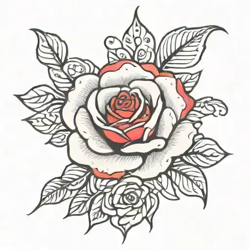 Flower Cursive Writing All Red Rose