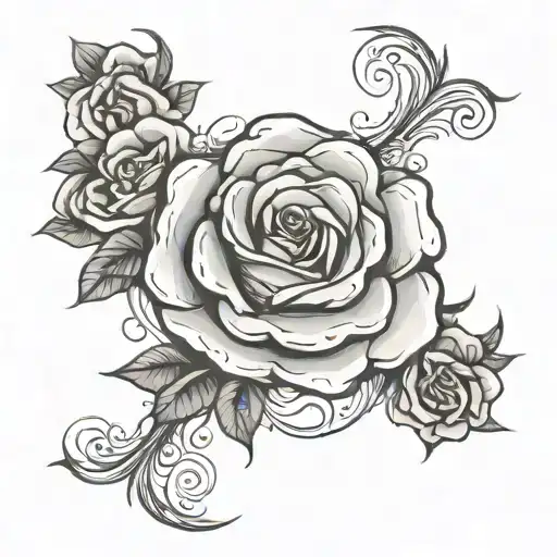 Create Me A Tattoo Design For Leg Head With In The Center Empty Space Not Rose