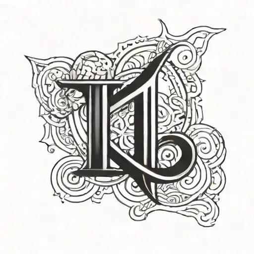 A Minimalist Design Of K And Y Letters Forming A Unique And Abstract Shape