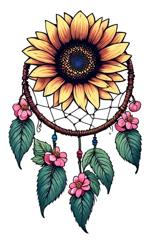 Dreamcatcher Sunflower Blooming Cherry Blossom