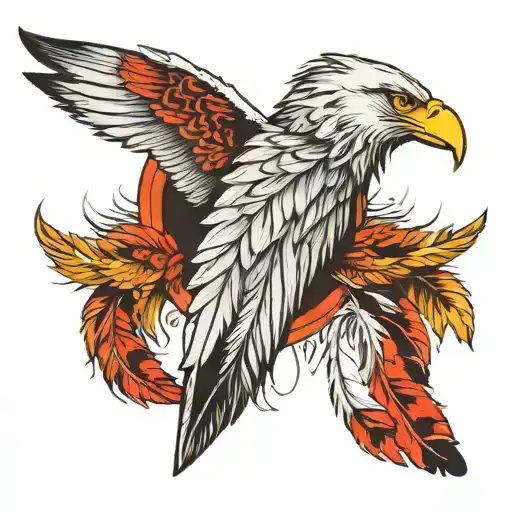 Eagle Feather Fading To Angel Feathers