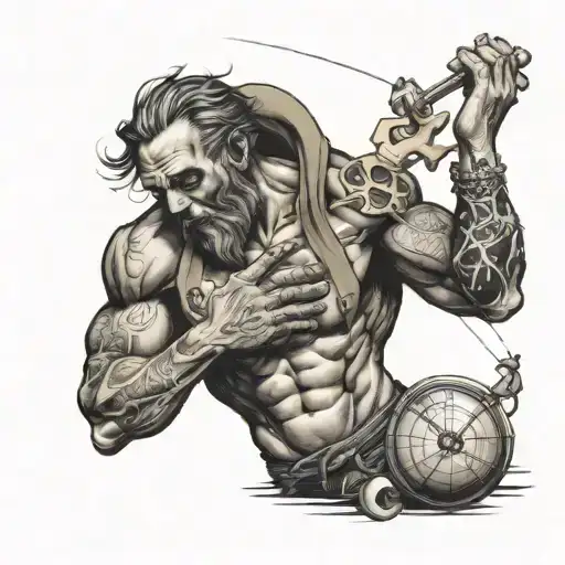 Atlas Rolling A Joint Leaning On The World