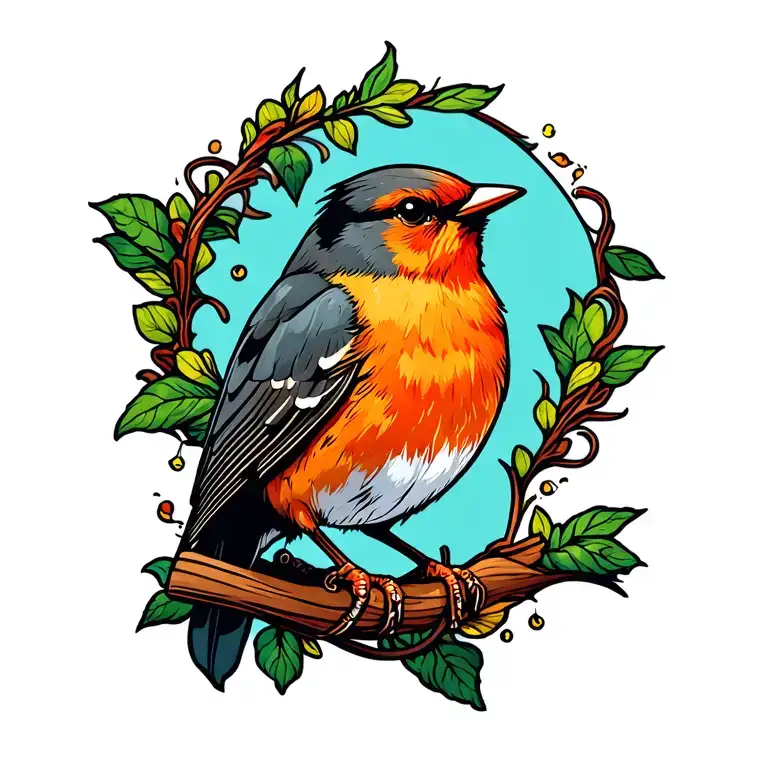 Robin Bird Shaped Like Illustration