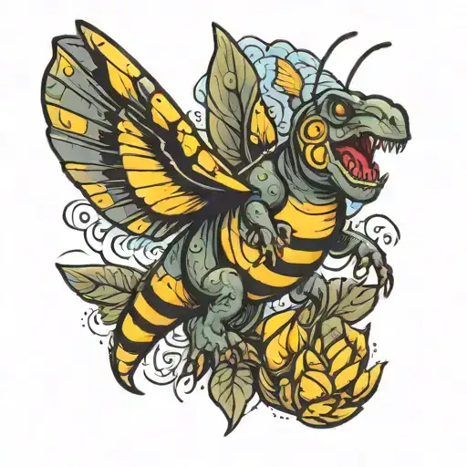 Dinosaur Flying A Bumblebee