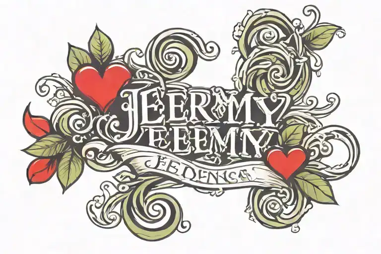 Name Jeremy With Hearts In The Lettering