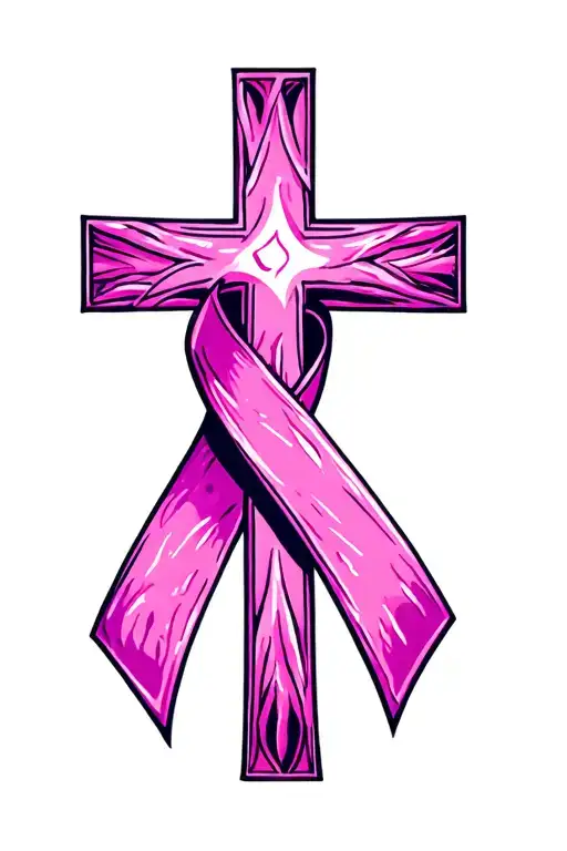 Cross And Cancer Ribbon