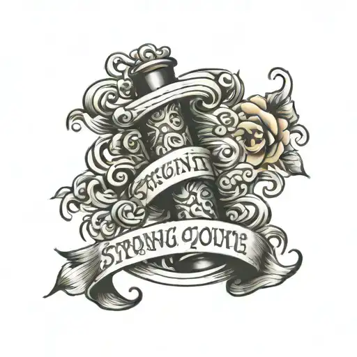 Strong Quote On A Scroll