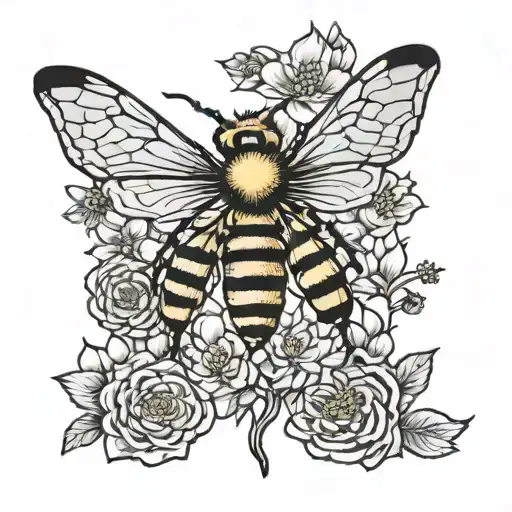 Honey Comb And Skeleton Bees