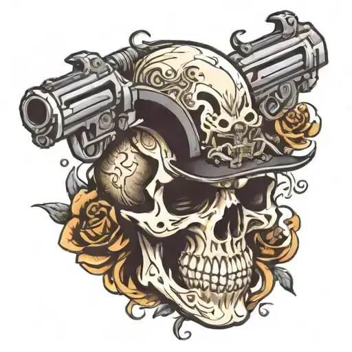 Skull With Gun