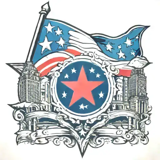 Chicago Stars With Texas Flag