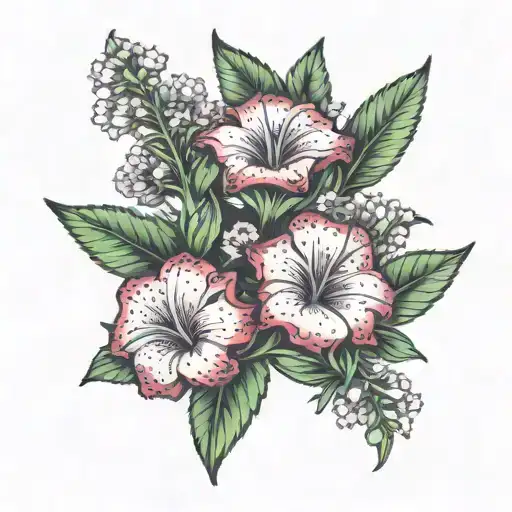 Mountain Range Sweet William Flower With A Spade Entwined