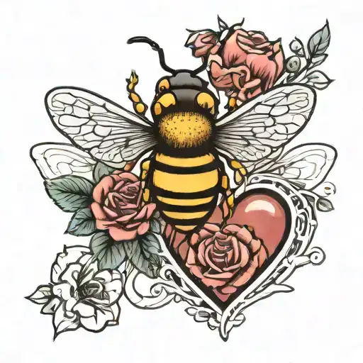 Heart Tattoo That Says Bee And Pluto